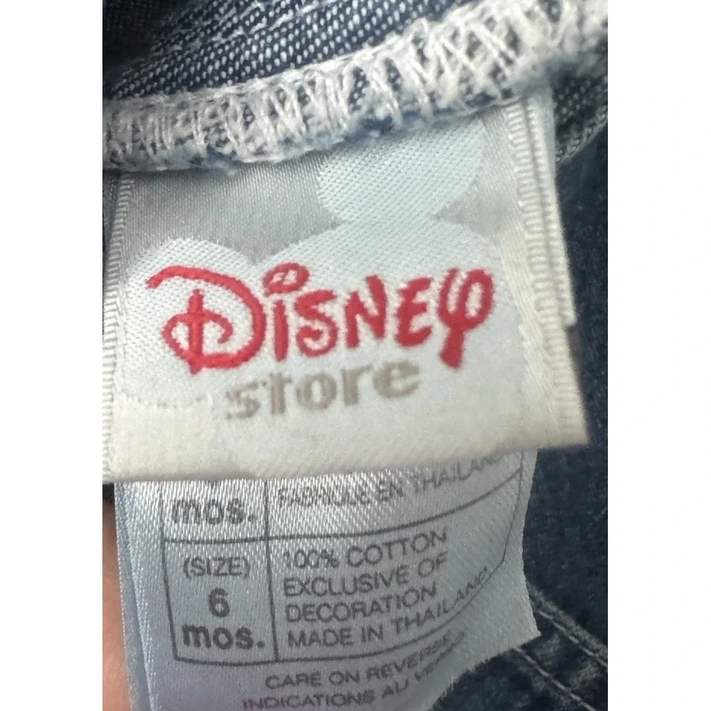 Vtg Y2K Disney Store Tigger Denim Overalls Shorts Sz 6 Months 100% Cotton Pooh